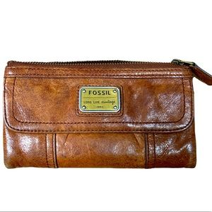 Fossil brown leather wallet